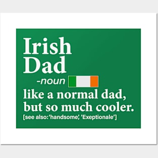 Mens Irish Dad Definition Shirt Fathers Day Gift Flag Posters and Art